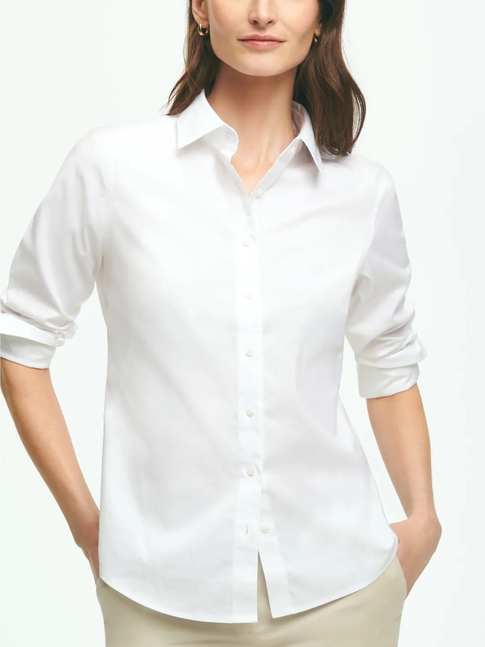 Brooks Brothers White Button-Down Shirt - Classic Tailored Fit